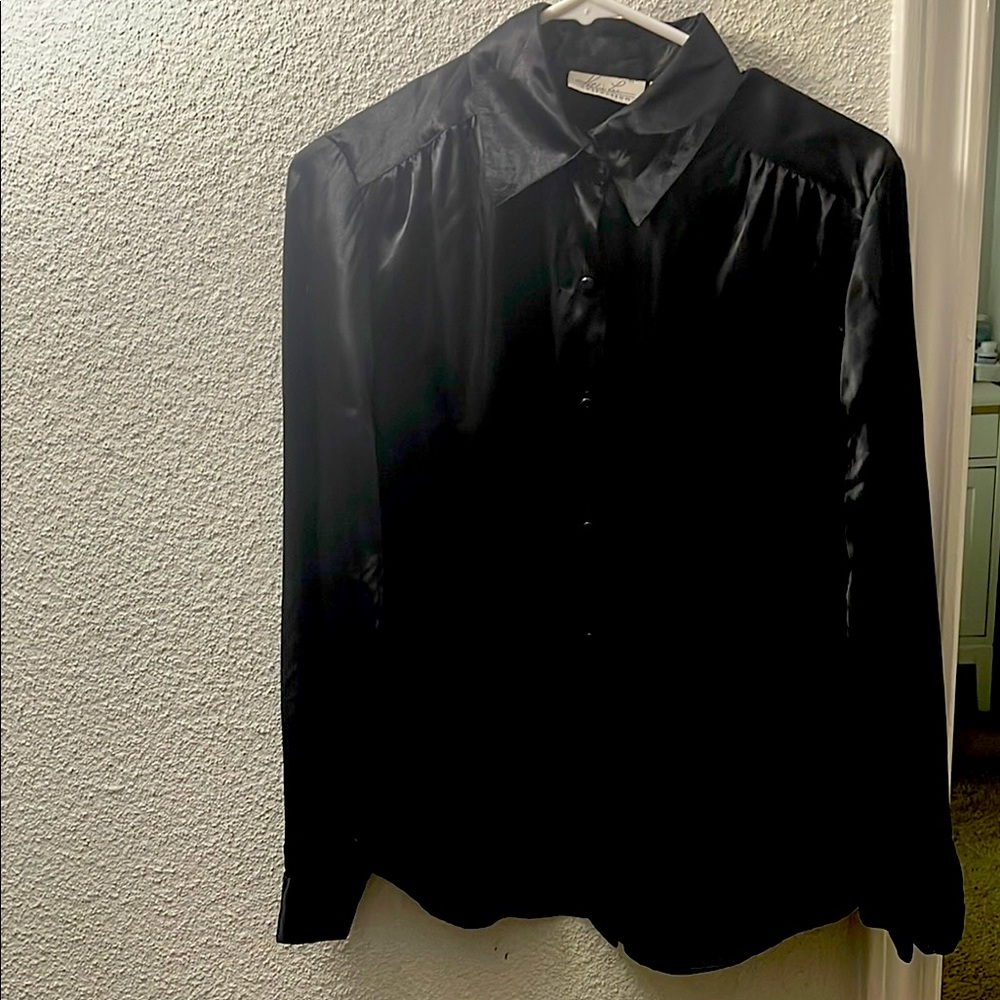 Black Satin Men's Shirt